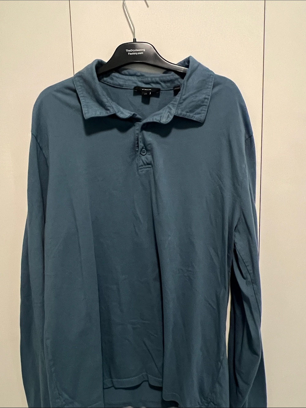 Vince Classic Long-Sleeve Polo Shirt - Blue